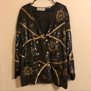 Vintage French Collizioni Nautical Sequined Jacket